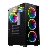Imagem da oferta Gabinete Gamer Rise Mode Glass 06x Mid Tower ARGB ATX Lateral e Frente em Vidro 6x Fans Preto - RM-CA-06XB-ARGB