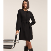 Imagem da oferta Vestido Curto com Textura Airflow e Manga Bufante Tam PP