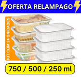 Imagem da oferta Kit 24 Unidades Pote Marmita Freezer Microondas Fitness Envio Imediato