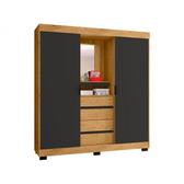 Imagem da oferta Guarda-roupa Casal com Espelho 2 Portas de Correr 4 Gavetas Araplac Sintra CAP24024