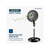 Imagem da oferta Ventilador de Coluna Mondial Turbo NVT-40C-8P-B 40cm 8 Pás 3 Velocidades