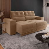 Imagem da oferta Sofá Retrátil Reclinável 3 Lugares Tecido Veludo Choco