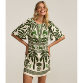 Imagem da oferta Vestido Curto em Viscose e Estampa Étnica