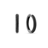 Imagem da oferta Argola Essential em Prata 925 com Banho de Ródio Negro e Pedras Incolores