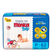 Imagem da oferta Fralda Descartável Turma da Mônica Baby P - 62 Unidades