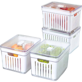 Imagem da oferta Kit 4 Organizadores Geladeira Armário Cozinha 38 Litros Alimentos Vegetais Caixa Plástica para Legumes Saladas (38 LIT