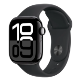Imagem da oferta Apple Watch Series 10 GPS Caixa preta brilhante de alumínio 42 mm Pulseira esportiva preta M/G