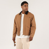 Imagem da oferta Jaqueta sarja masculina com gola e bolsos marrom