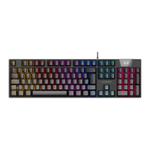 Imagem da oferta Teclado Gamer Mecânico Royal Score Full Size Blue Switch ABNT2 RGB Preto Warrior - TC313