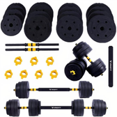 Imagem da oferta Halteres Anilha Barra Kit Musculação Peso Academia 25kg Yangfit - Preto