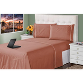 Imagem da oferta Jogo de Cama Casal Queen King Lençol Fronhas 400 Fios 4 Peças Ponto Palito Casa Dona