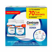 Imagem da oferta Kit Suplemento Alimentar Centrum Essentials Homem 60 Comprimidos + 30 Comprimidos