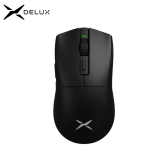 Imagem da oferta Delux M600 Mouse para jogos sem fio PMW3395 49g Leve 2.4G Conexão de modo duplo Macro Ratos recarregáveis