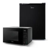 Imagem da oferta Kit Micro-ondas Preto 35L + Frigobar Black Edition Preto 67 Litros -