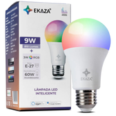 Imagem da oferta Lâmpada Inteligente Ekaza RGB A60 9W+3RGB - Ekhm-T609