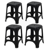 Imagem da oferta Kit 4 PeÇas Banqueta Niteroi Preta Plastico Tramontina