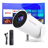 Imagem da oferta Projetor Interestelar Hy300 Mini Branco Netflix Wi-fi Branco