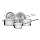 Imagem da oferta Jogo de Panelas Tramontina 5 Peças Allegra em Aço Inox com Fundo Triplo e Tampas de Inox