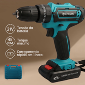 Imagem da oferta ParafusadeiraFuradeira be Impacto Kit Maleta COM DUAS BATERIAS Kit de 28pcs 220V110V