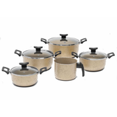 Imagem da oferta Conjunto De Panelas Caçarolas Antiaderente Teflon Tampa De Vidro