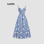 Imagem da oferta Lovito Vestido Boho Com Estampa Tribal E Amarração Nas Costas Vestido De Verão