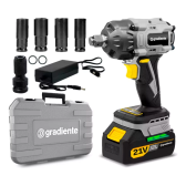 Imagem da oferta Chave De Impacto Parafusadeira Bateria Lítio 21v Brushless Com Maleta e Soquetes Impacto GCI21V Gradiente