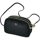 Imagem da oferta Bolsa Transversal Feminina em Couro Vegano 3 Compartimentos com Zíper Alça Ajustável (Preto)