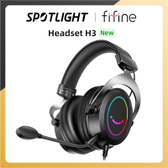 Imagem da oferta FIFINE-Auscultadores para jogos com RGB dinâmico MIC controlo em linha almofadas auriculares ultra-suaves de espuma de memória para PC PS4 PS5 Xbox po