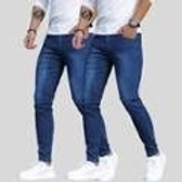 Imagem da oferta KIT 2 Calças Jeans Skinny Masculina com Elastano Lycra Confortável
