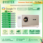 Imagem da oferta Projetor BYINTEK T5 Max Full HD 1080P 4K | 1000 ANSI Lumens | Android TV | Auto Foco | WiFi Dual Band | Bluetooth | Sist