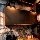 Imagem da oferta Armário Aéreo Suspenso 4 Portas Cinza Grafite Cozinha Industrial - Design Moderno Sofisticado E Funcional - Ideal Par