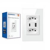 Imagem da oferta Tomada Inteligente WiFi com Porta USB Tipo C Tomada de Parede Smart Home Automação Residencial Compatível com Google
