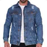 Imagem da oferta Jaqueta Masculina Jeans Sarja Slim Fit Coloridas Versátil