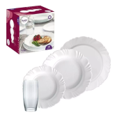 Imagem da oferta Aparelho De Jantar Pétala Opaline 16 Peças Duralex Nadir Cor Branco Liso