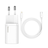 Imagem da oferta Carregador iPhone 12 Super Si Turbo Pd 20w Baseus + Cabo Pd 20w 1m Branco