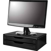 Imagem da oferta Suporte De Monitor 2 Gavetas, Mdf Preto (Black Piano) - Souza & Cia