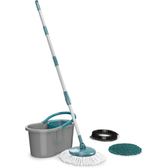 Imagem da oferta Flash Limp MOP9379 - Mop FIT Giratório 3 em 1 balde com 8 Litros e 3 opções de Refis ( microfibra tira pó e limpeza