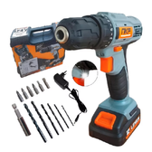 Imagem da oferta Dê uma olhada em Parafusadeira Furadeira Sem Fio 12V Com Maleta Bateria Brocas e 13 Acessórios FP12X NKF por R$104,99.