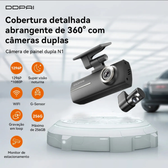 Imagem da oferta Câmera Veicular DDPAI N1 Dual 1296P+1080P WiFi App