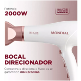 Imagem da oferta Secador De Cabelos Scn50 2000w Branco E Gold Rose Mondial 220v