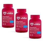 Imagem da oferta Kit Combo 3x Magnésio Quelato Duo Vhita 300mg Dimalato e Bisglicinato com Vitamina B6 60 cápsulas