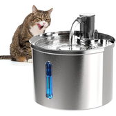 Imagem da oferta Bebedouro Fonte Água 3L Filtro Silenciosa Inox Para Gatos Cães Filtragem Automática Fonte de água para Gatos-Janela