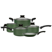 Imagem da oferta Jogo de Panelas Panelux Antiaderente de Alumínio Verde 5 Peças Maximum Stone