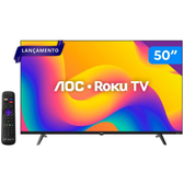 Imagem da oferta Smart TV 50" AOC 4K DLED 50U7045/78G Roku TV Quad Core Google Assistente 3 HDMI