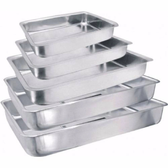 Imagem da oferta Jogo 5 Assadeiras Formas Para Bolo Retangular Alumínio