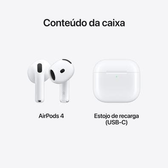 Imagem da oferta AirPods 4 Apple com Estojo de Recarga USB-C Branco - MXP63BZA