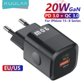 Imagem da oferta Kuulaa 20w gan pd usb c carregador para iphone 15 14 13 12 pro max mini se telef