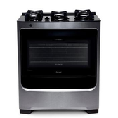 Imagem da oferta Fogão Consul 5 bocas cor Inox com mesa de vidro e grade de ferro fundido - CFS5VAR - Fogão 4 Bocas - Magazine Camispro