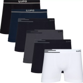 Imagem da oferta Kit 6 Cuecas Box Boxer Lupo Sem Costura Basic Microfibra
