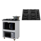 Imagem da oferta Kit Balcão Turim Com Fogão Cooktop 4 Bocas Itatiaia Preto - KAIKI MÓVEIS - Outros Móveis